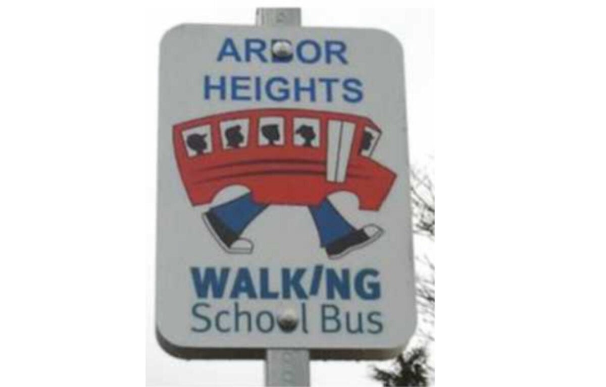 walking school bus street sign